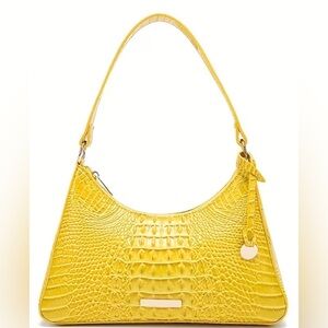 Vibrant Yellow Embossed Shoulder Bag NWT